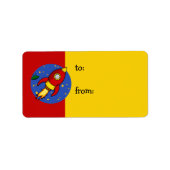 Raket rood geel Gift Label (Voorkant)