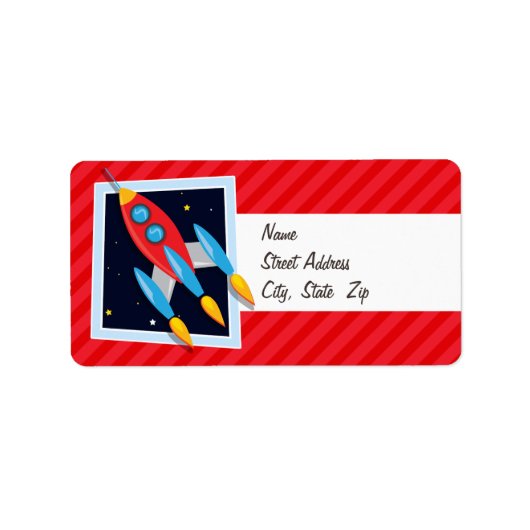 Raket; Roodgestreepte rode strepen Etiket (Voorkant)