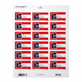 Raket; Roodgestreepte rode strepen Etiket (Full Sheet)