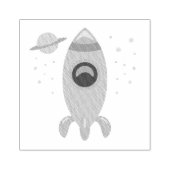 Raket Rubber Stamp Rubberstempel (Afrduk)