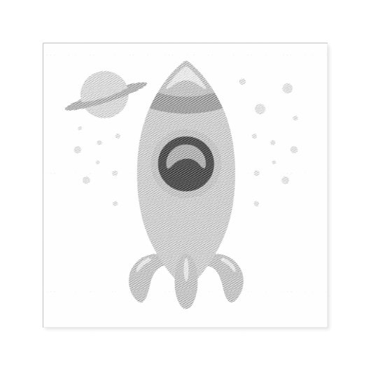 Raket Rubber Stamp Rubberstempel (Afrduk)