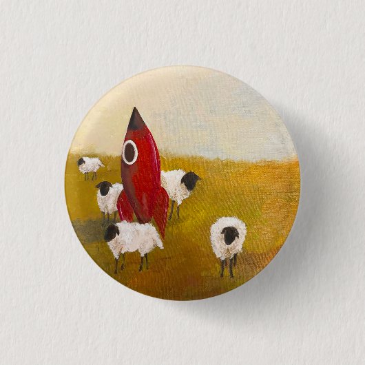 Raket Schaap Ronde Button 3,2 Cm (Voorkant)