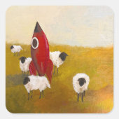 Raket Schaap Vierkante Sticker (Voorkant)