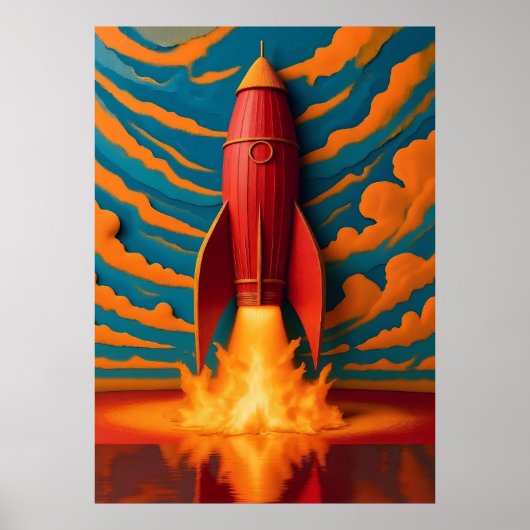Raket schip: geïnspireerd door 1950s poster (Voorkant)