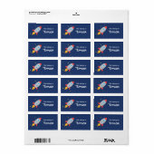 Raket schip ontploft in de buitenruimte, voor kind etiket (Full Sheet)