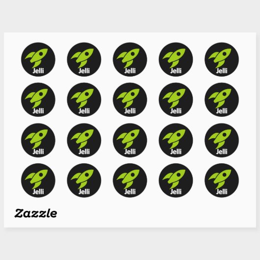 Raket Sticker - Zwart (Vel)