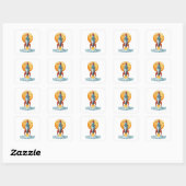 raket vierkante sticker (Vel)