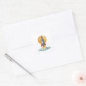 raket vierkante sticker (Envelop)