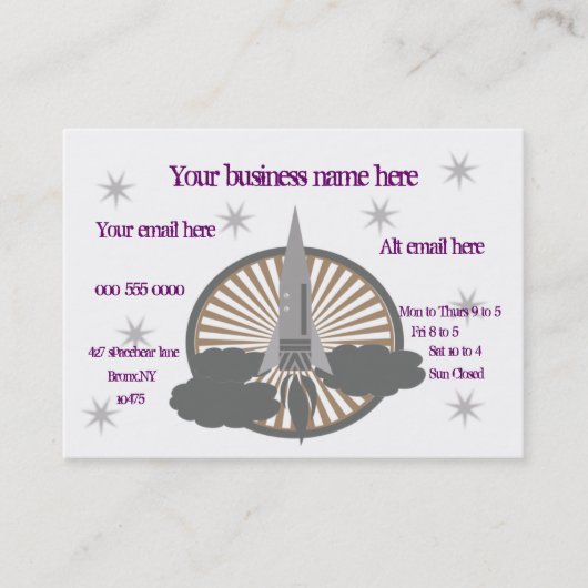 raket visitekaartje (Voorkant)