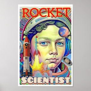 RAKET WETENSCHAPPER JONGEN POSTER