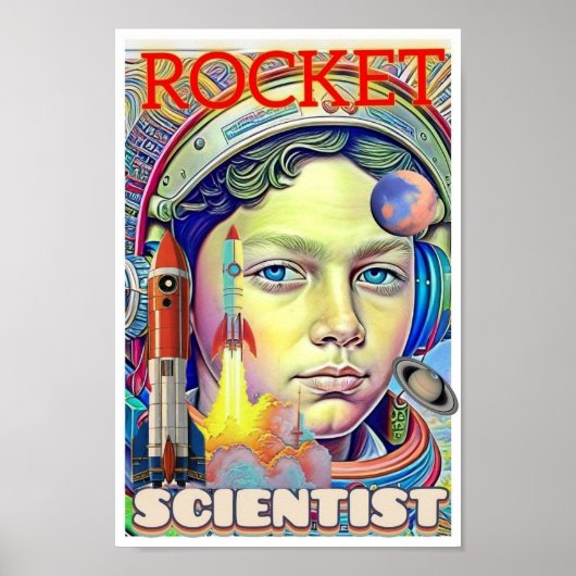 RAKET WETENSCHAPPER JONGEN POSTER (Voorkant)