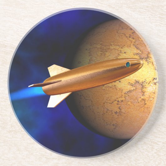  raket zandsteen onderzetter (Voorkant)