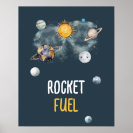 Raketaandrijfgalaxis Buitenruimte Verjaardag Baby  Poster