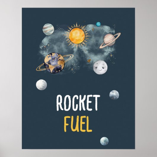 Raketaandrijfgalaxis Buitenruimte Verjaardag Baby  Poster (Voorkant)