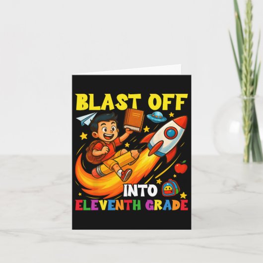 Raketaanval naar Junior Grappig Terug naar school Kaart (Voorkant)
