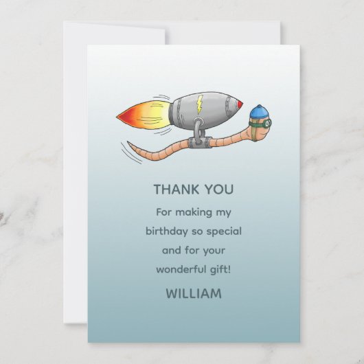 Raketaardworm Bedankkaart (Voorkant)