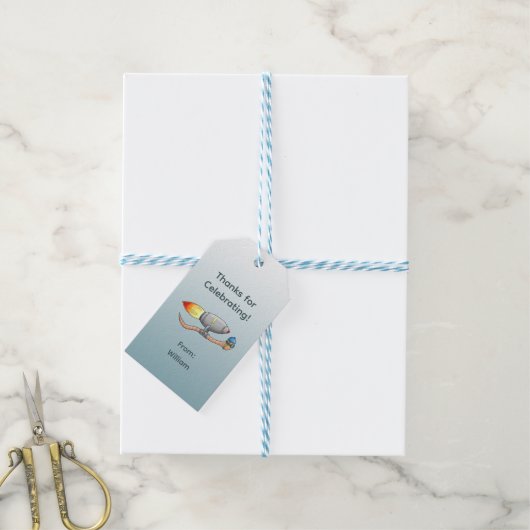 Raketaardworm Cadeaulabel (Met Touw)