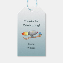 Raketaardworm Cadeaulabel