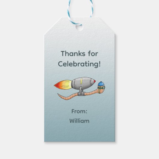 Raketaardworm Cadeaulabel (Voorkant)