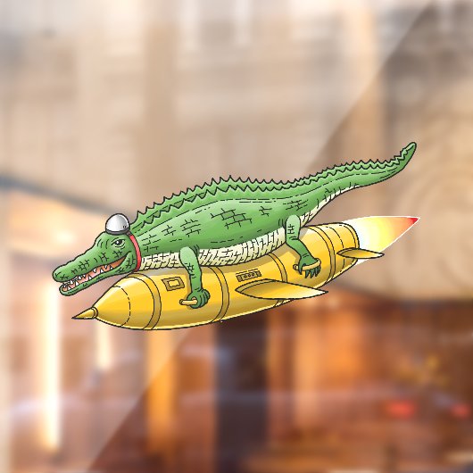 Raketakrokoodil Raamsticker (Vel 2)