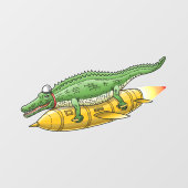 Raketakrokoodil Raamsticker (Vel)