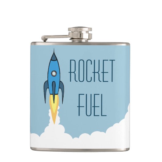 Raketbrandstof Funny Alcohol Drink Humor Quote Heupfles (Voorkant)