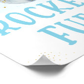 Raketbrandstof Galaxy Blue Gold Space Birthday Poster (Hoek)