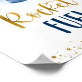 Raketbrandstof Galaxy Blue Gold Space Birthday Poster (Hoek)