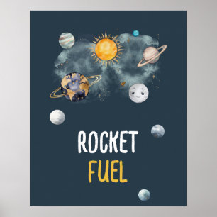 Raketbrandstof Galaxy Buitenspatie Birthday Baby B Poster