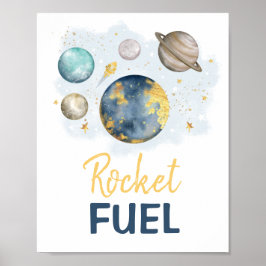 Raketbrandstof Galaxy Buitenspatie Birthday Baby B Poster