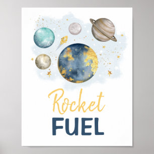 Raketbrandstof Galaxy Buitenspatie Birthday Baby B Poster