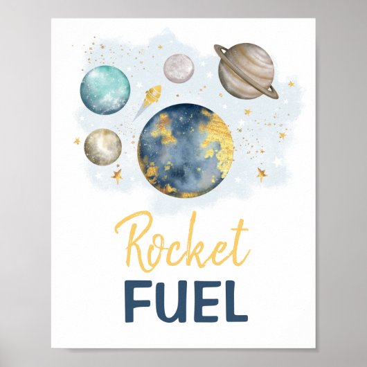 Raketbrandstof Galaxy Buitenspatie Birthday Baby B Poster (Voorkant)