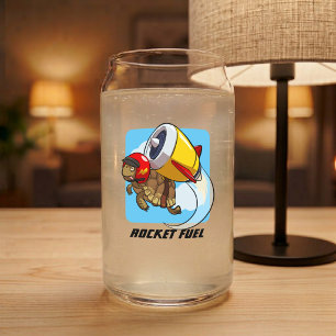 Raketbrandstof Grappige Vliegende Jet Schildpad Ca Blikvorm Glas