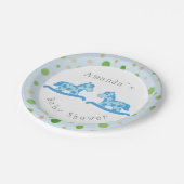 Raketende Paardse Twin Boy Baby shower Party Papieren Bordje (Gekanteld)