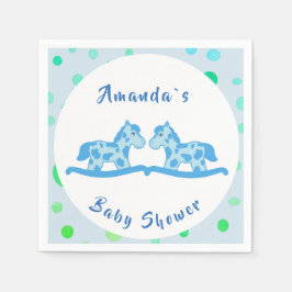 Raketende Paardse Twin Boy Baby shower Party Servetten
