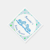 Raketende Paardse Twin Boy Baby shower Party Servetten (Hoek)