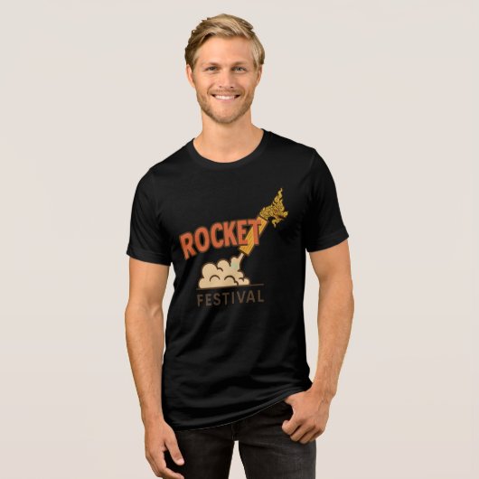 raketfestival Tri-Blend shirt (Voorkant volledig)