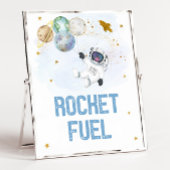 Raketfuel Astronaut Blue Gold Space Birthday Poster