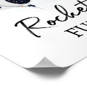 Raketfuel Space Party Astronaut Boy Drinken Sign. Poster (Hoek)