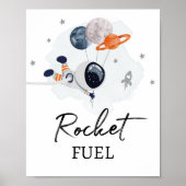 Raketfuel Space Party Astronaut Boy Drinken Sign. Poster (Voorkant)