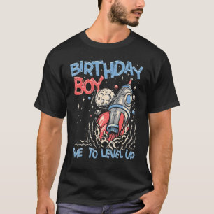 Raketgalaxy Buitenspatie Birthday Boy tijd om te l T-shirt