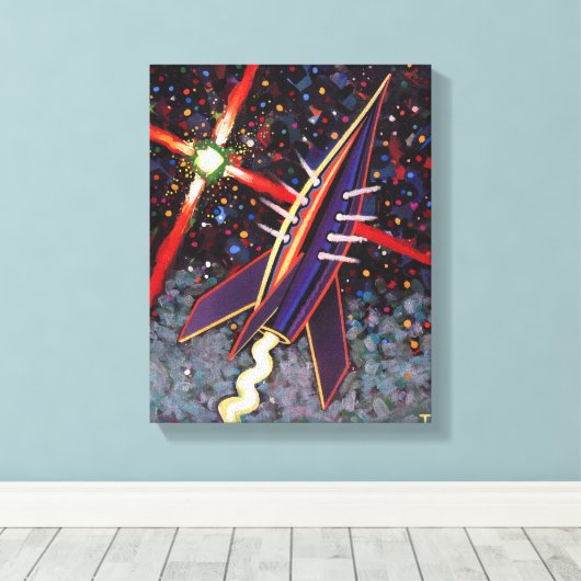 Raketgeleider Ster Canvas Afdruk (Insitu (Houten vloer))