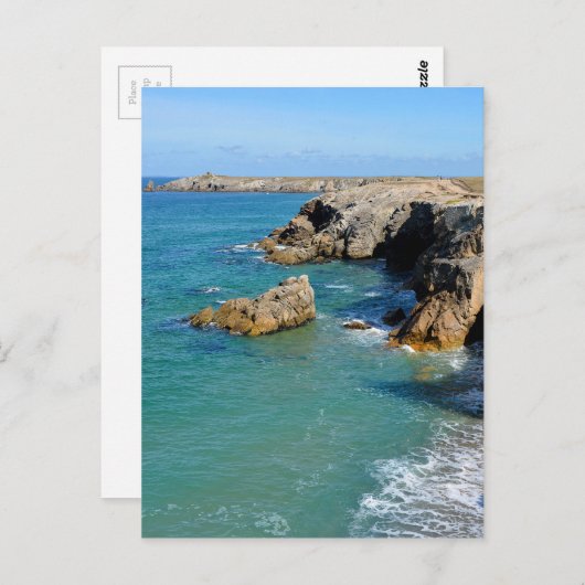 Raketkust op het schiereiland Quiberon in Frankrij Briefkaart (Voorkant / Achterkant)