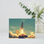 Raketlancering Briefkaart (Staand voorkant)