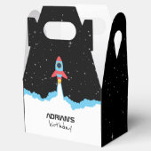Raketlancering in buitenruimtescheppen op zaterdag bedankdoosjes (Geopend)