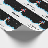 Raketlancering in buitenruimtetenaam Birthday Cadeaupapier (Hoek)