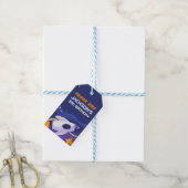 Raketlancering in de buitenruimte Kinderverjaardag Cadeaulabel (Met Touw)