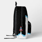 Raketlancering in Outer Space Kinder naam Bedrukte Rugzak (Links)