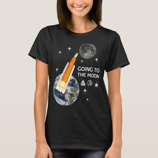 Raketlancering naar de maan t-shirt (Voorkant)