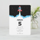 Raketlancering op buitenruimtedag kaart (Staand voorkant)